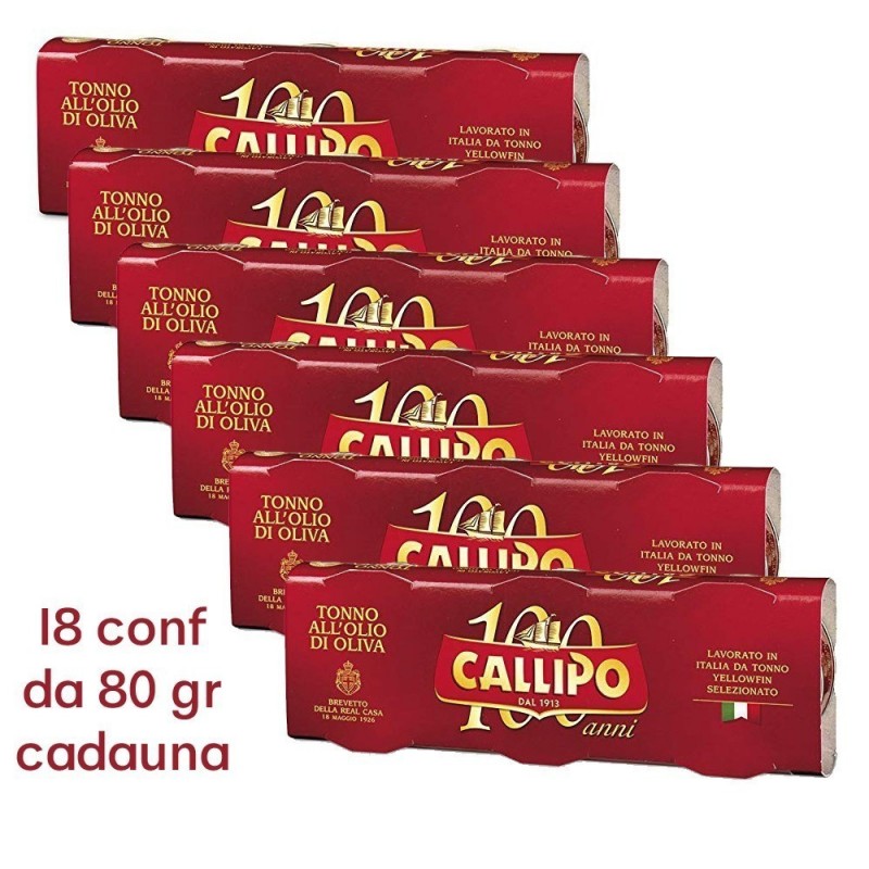 tonno in scatola Callipo all'olio d'oliva - 6 conf 80X3