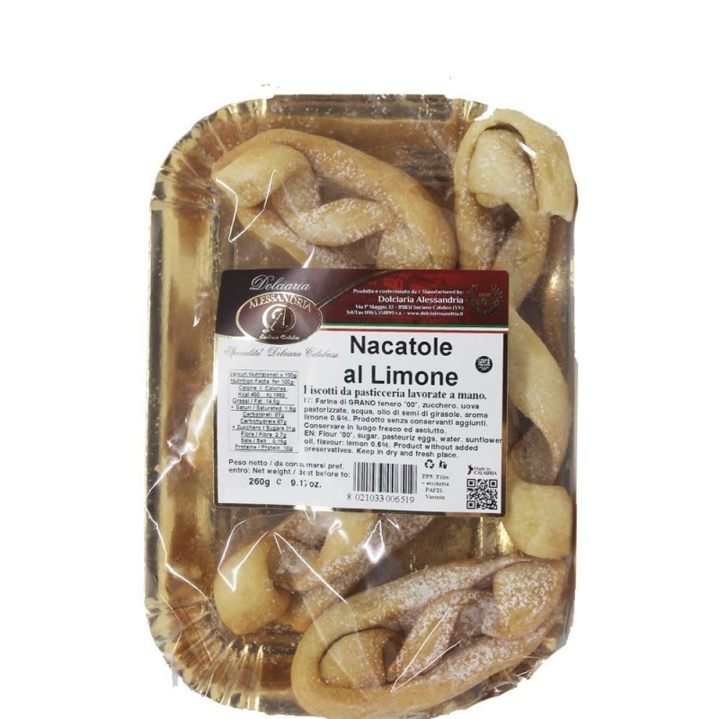 Typical Calabrian sweets Nacatole with lemon Gr 260