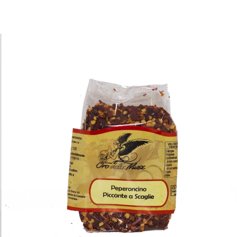 Peperoncino calabrese piccante frantumato in busta Gr 100