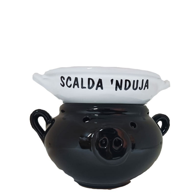 Scalda 'nduja scaldanduja in terracotta nero - Oggetti Artigianato - La  Calabrese