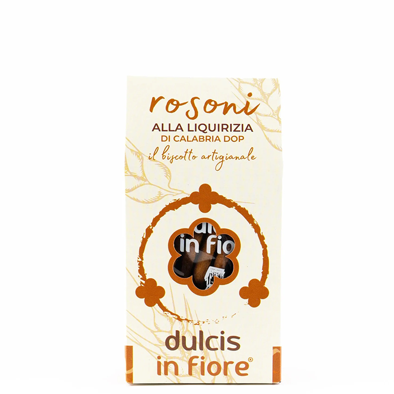 Galletas Rosoni hechas a mano con regaliz de Calabria DOP, Dulcis in fiore, 200g