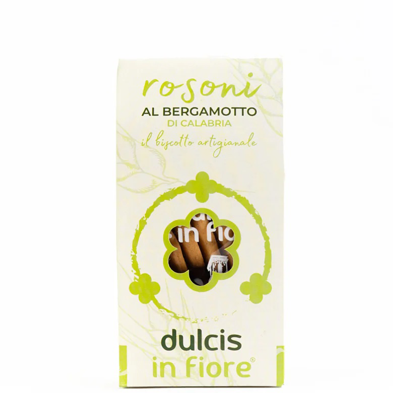 Biscuits Rosoni faits à la main à la bergamote de Calabre, Dulcis in fiore, 200 g