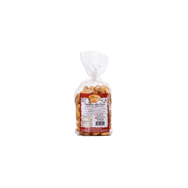 Taralli artigianali calabresi in olio extravergine di oliva alla pizza