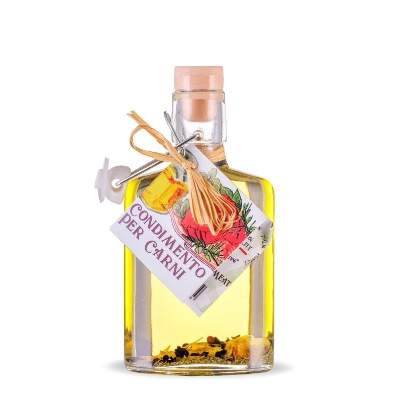 Condimento olio aromatizzato per carni con olio extravergine di oliva
