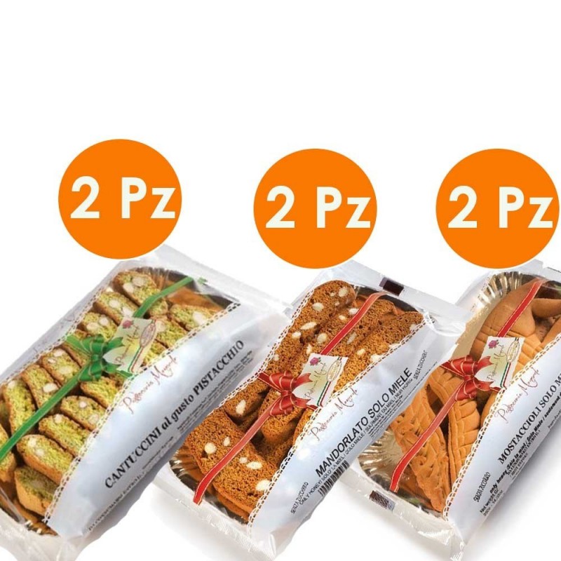 Tris di specialità Monardo - Mostaccioli, Marzallette, Cantucci al pistacchio 6 pz