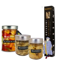 Specialty Set: Mazzuca, Zucchini, Eggplant, Giardiniera, and Breadsticks