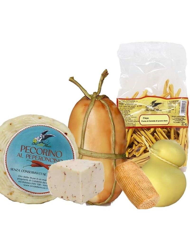 Set formaggi artigianali Calabresi Provola - Scamorza - Pecorino - Ricotta + Pasta Fileja | PACCO OFFERTA