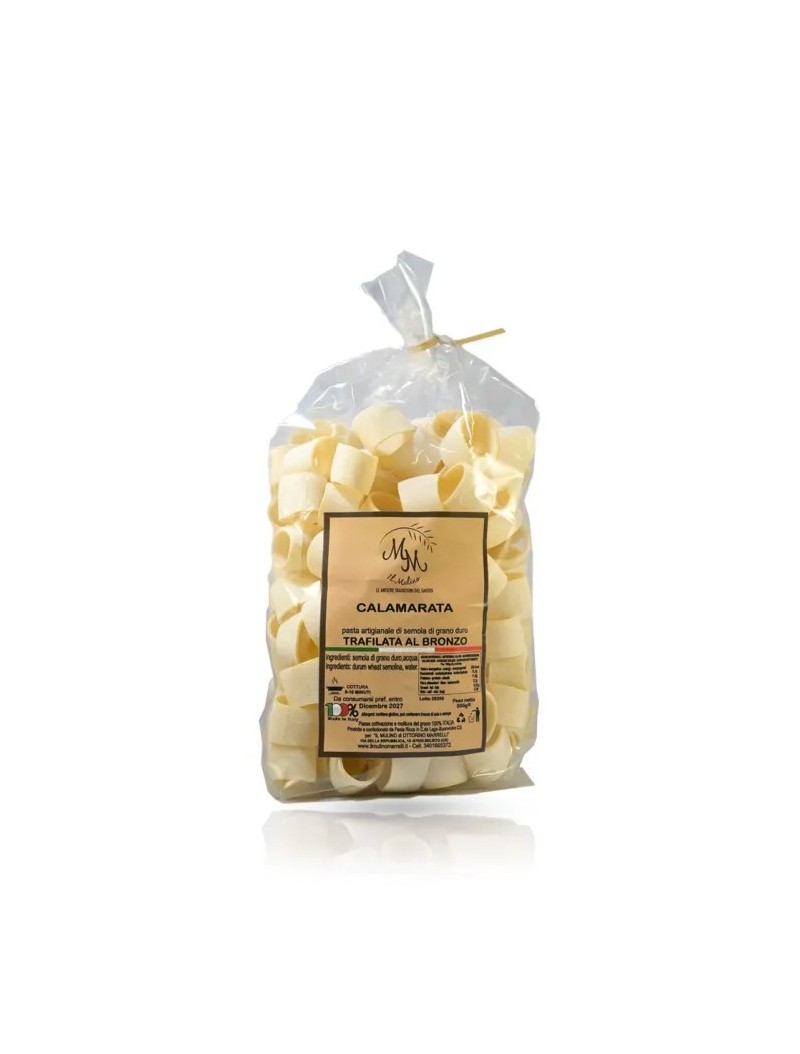 Calamarata – Handgemachte, in Bronzeformen gezogene Pasta aus der Marrelli-Mühle, 500 g
