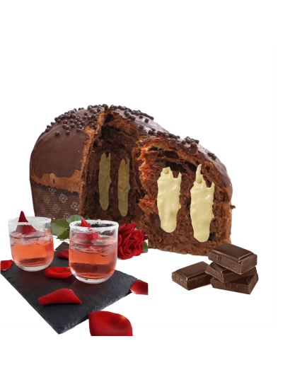 Panettone artesanal con chocolate, arándanos y rosólio