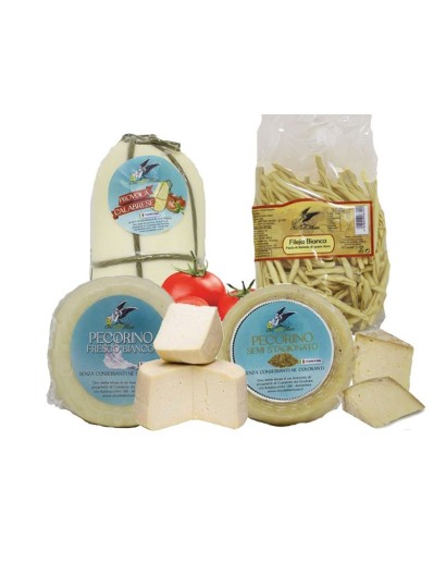 Boîte de 3 fromages calabrais artisanaux 1,5 kg + Pâtes artisanales Calabrese Fileja 500 g Oro delle Muse